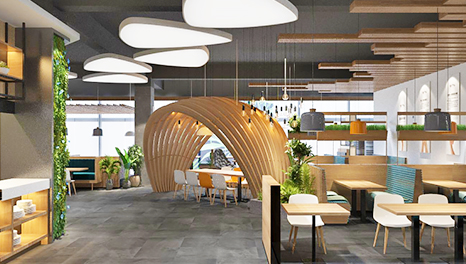 定制團餐-廣州天河區(qū)中味員工餐廳裝修