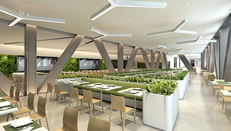 森林包圍-能源大廈公司員工餐廳設計