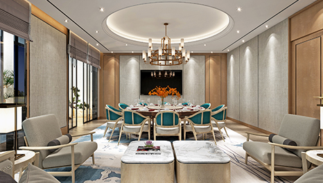 休閑典雅-廣州大榮集團員工餐廳裝修設計