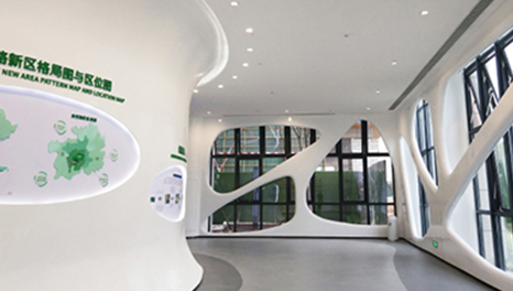 線條之美-貴州綠色金融港科技展廳裝修實景